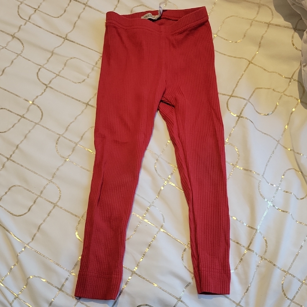 Marmar Kids Red Ribbed Leggings